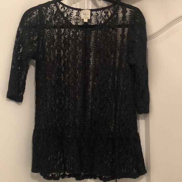 Anthropologie Tops - Anthropologie made in San Francisco black lace top